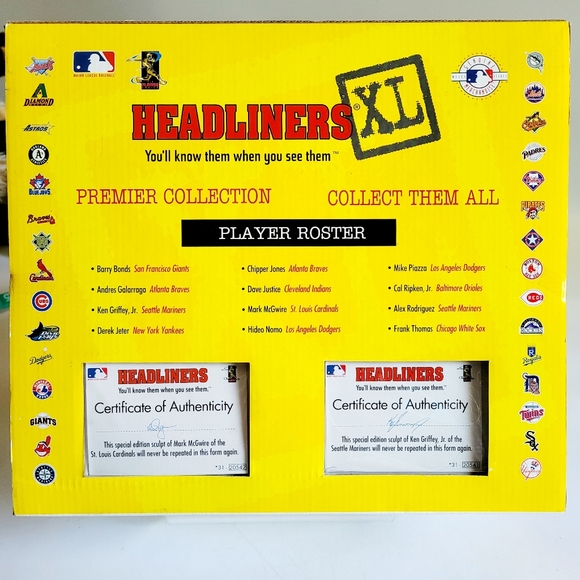 Vintage 1998 Home Run Headliners XL Ken Griffey Jr. & Mark McGwire - Picture 2 of 9